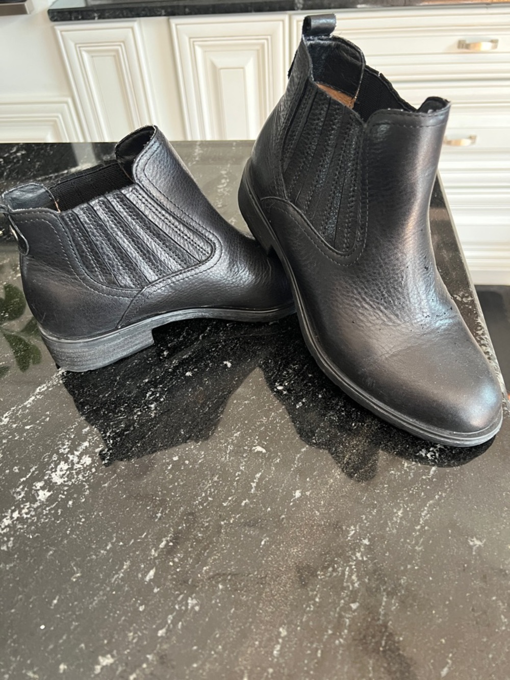 Sofft Black Leather Chelsea Booties